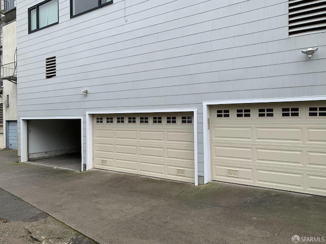 view of garage