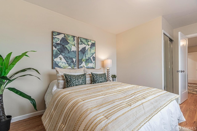 bedroom featuring wood-type flooring