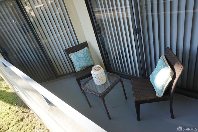 view of patio with a balcony