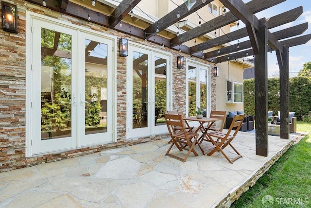 sunroom with french doors and plenty of natural light