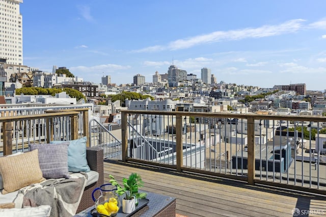 1265 Union St, San Francisco, CA 94109 - wooden terrace with a skyline view