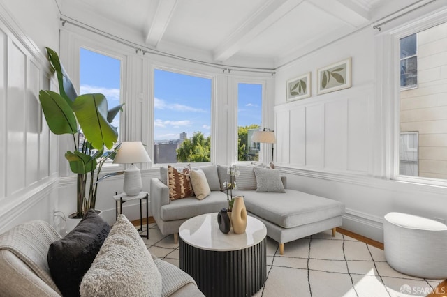 1265 Union St, San Francisco, CA 94109 - sunroom with beamed ceiling