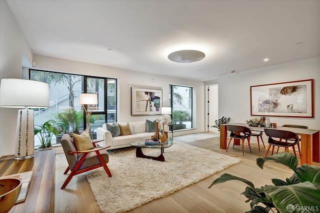 150 Eureka St, San Francisco, CA 94114 - living room featuring light wood finished floors and recessed lighting