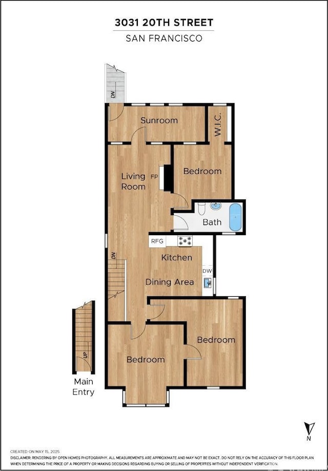 3031 20th St, San Francisco, CA 94110 - room layout