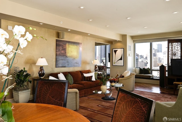 765 Market St Unit 22D, San Francisco, CA 94103 - living room featuring recessed lighting