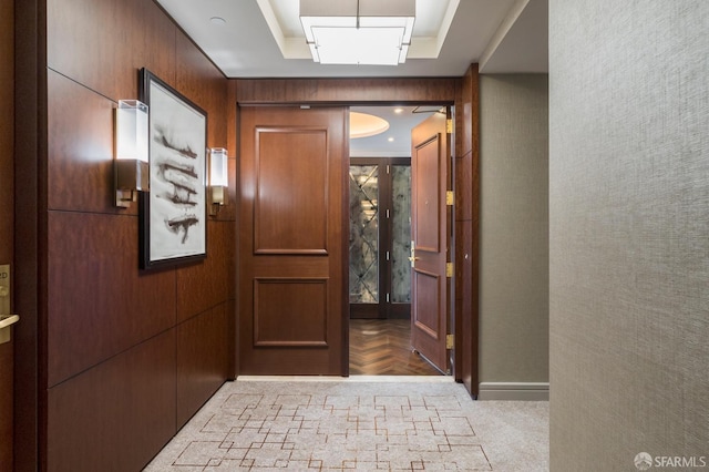 765 Market St Unit 22D, San Francisco, CA 94103 - hall with baseboards and french doors