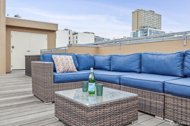 deck with an outdoor living space