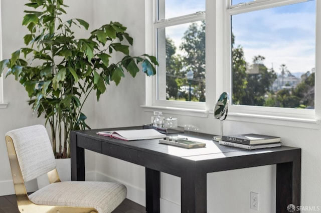 interior space featuring dark hardwood / wood-style floors