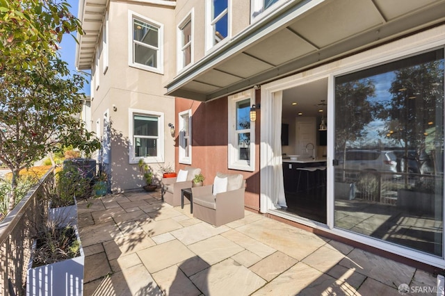 view of patio / terrace featuring sink