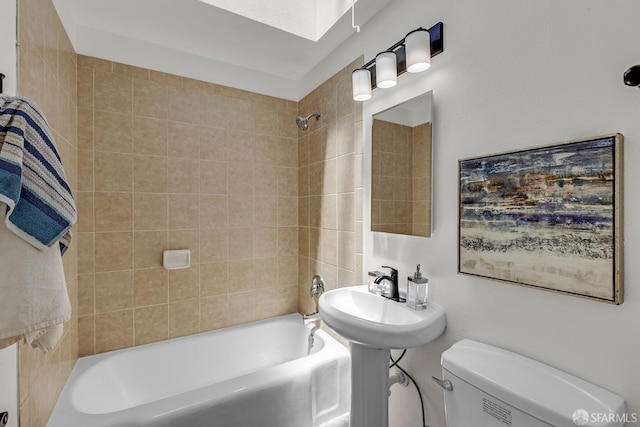 1187 Hollister St, San Francisco, CA 94124 - bathroom with toilet, tub / shower combination, and a sink