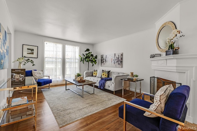 1187 Hollister St, San Francisco, CA 94124 - living room with wood finished floors and a tile fireplace