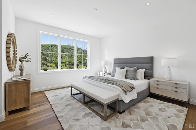 bedroom featuring light hardwood / wood-style flooring