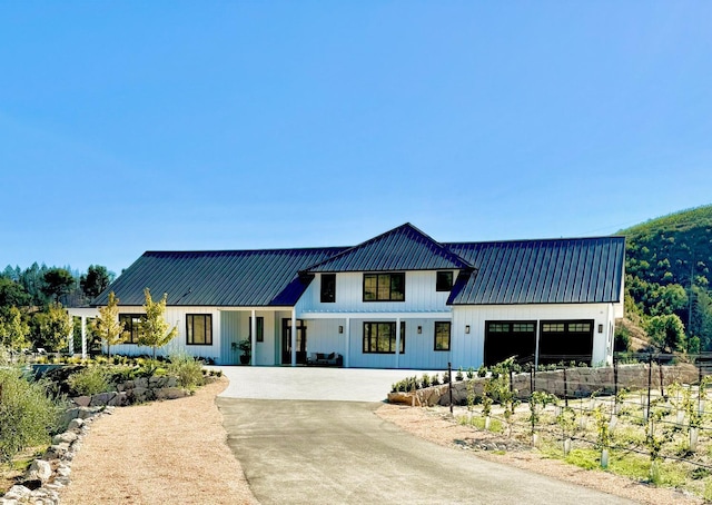 view of modern farmhouse