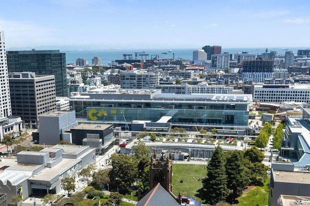 property's view of city with a water view