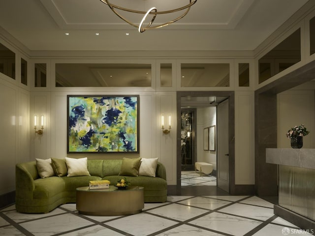 765 Market St Unit 25G, San Francisco, CA 94103 - lobby with a decorative wall and recessed lighting