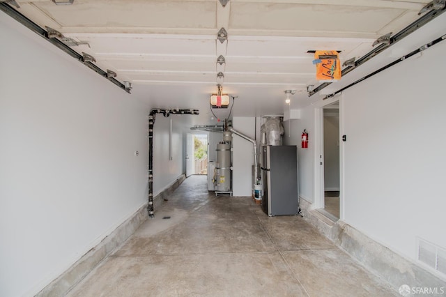 1579 46th Ave, San Francisco, CA 94122 - garage featuring secured water heater, a garage door opener, and heating unit