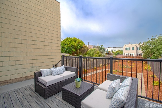 1579 46th Ave, San Francisco, CA 94122 - wooden terrace featuring outdoor lounge area