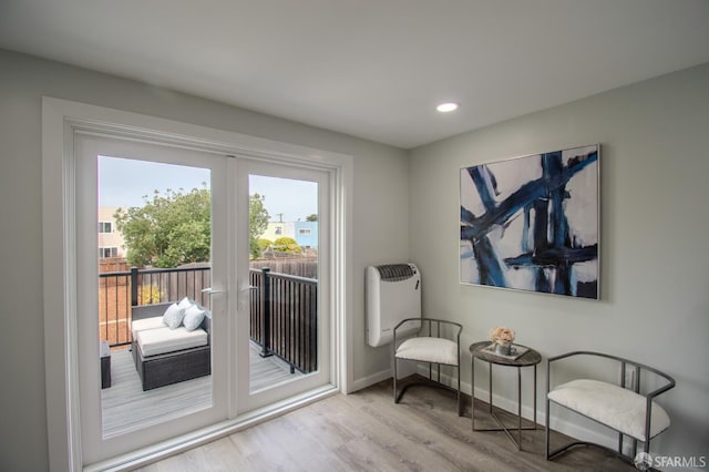 1579 46th Ave, San Francisco, CA 94122 - sitting room featuring wood finished floors, recessed lighting, and french doors