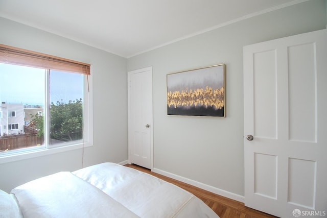 1579 46th Ave, San Francisco, CA 94122 - bedroom with crown molding and wood finished floors