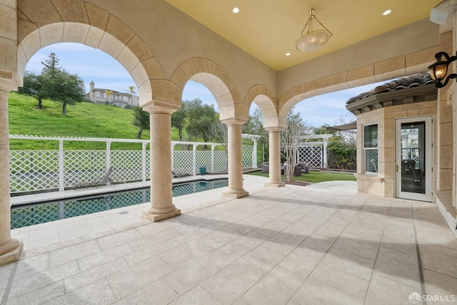view of patio / terrace with fence
