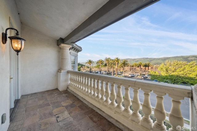 balcony with a mountain view