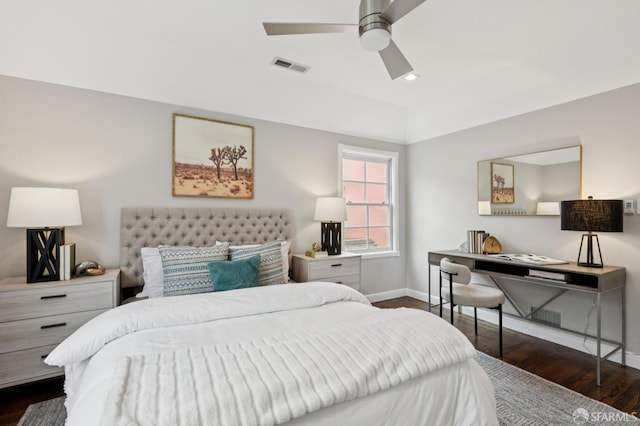 1983 15th Ave, San Francisco, CA 94116 - bedroom featuring dark wood-style floors, a ceiling fan, and recessed lighting