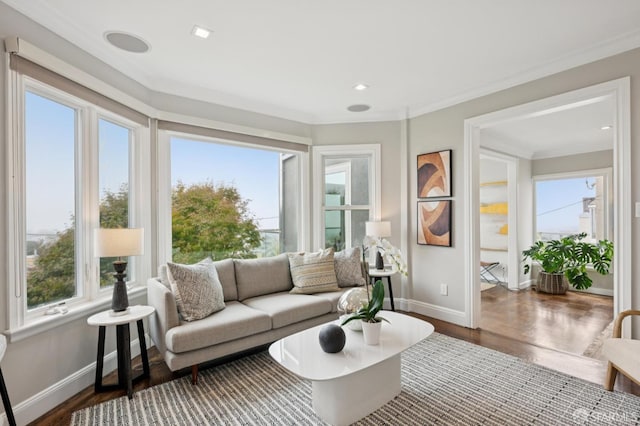 1983 15th Ave, San Francisco, CA 94116 - living room with healthy amount of natural light, wood finished floors, and ornamental molding