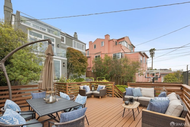 1983 15th Ave, San Francisco, CA 94116 - wooden deck with an outdoor living space and outdoor dining area