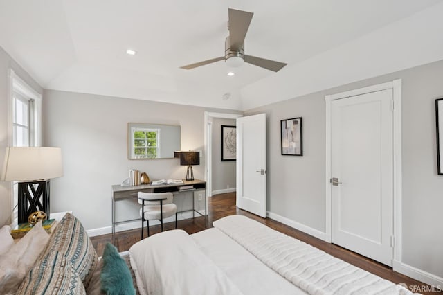 1983 15th Ave, San Francisco, CA 94116 - bedroom featuring dark wood-type flooring, recessed lighting, and ceiling fan