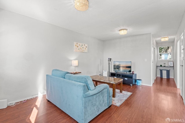 living room featuring hardwood / wood-style floors