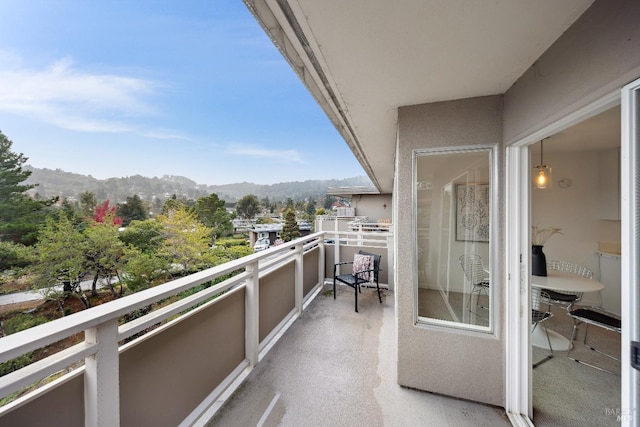 balcony with a mountain view