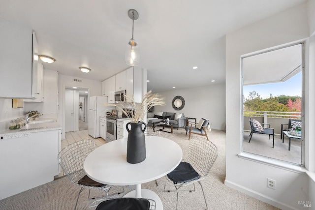 dining area with sink