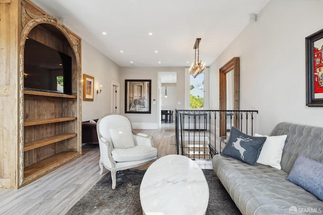 living room featuring hardwood / wood-style flooring