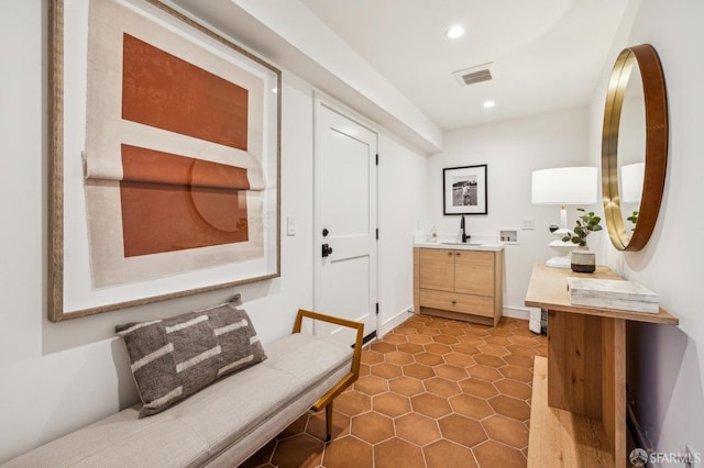 interior space featuring visible vents and recessed lighting