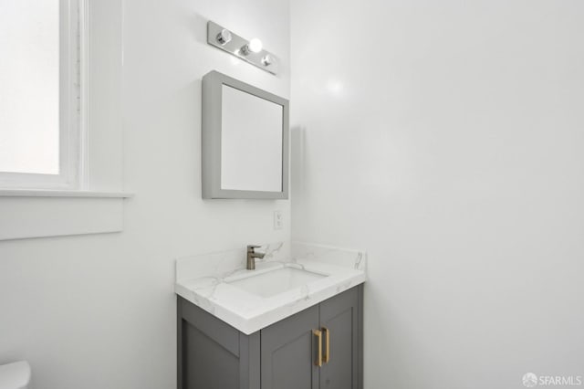 half bath with vanity and toilet