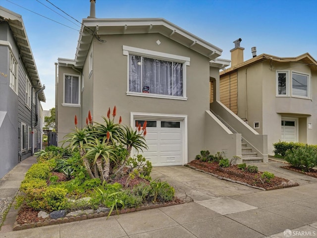 view of front property with a garage