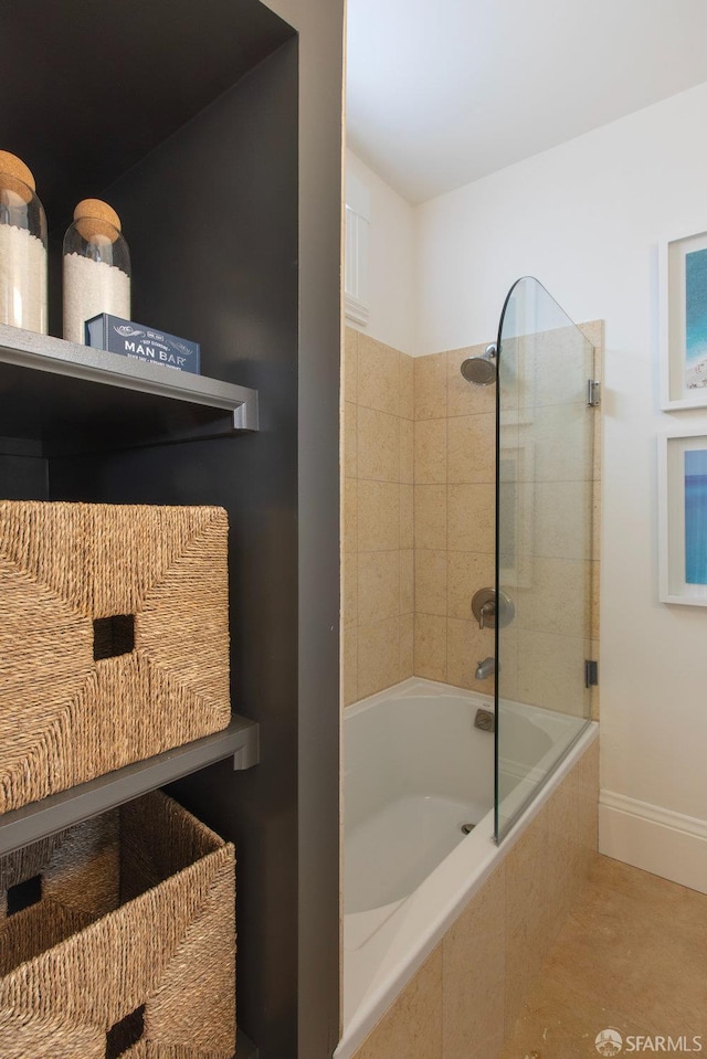 221 Noe St Unit 12, San Francisco, CA 94114 - full bathroom featuring tiled shower / bath and baseboards