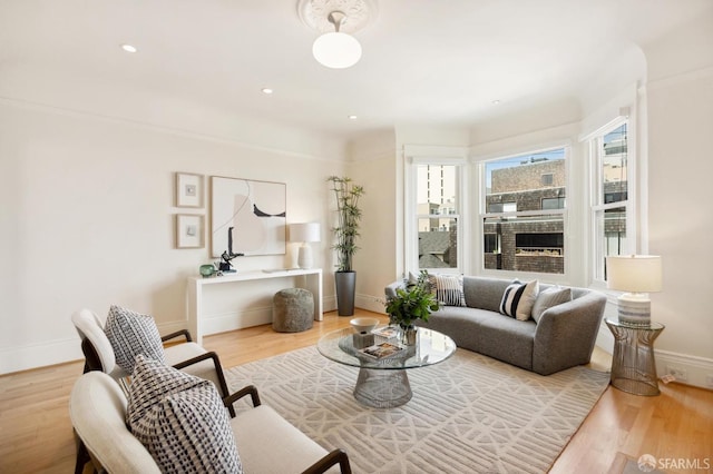 living room featuring hardwood / wood-style flooring