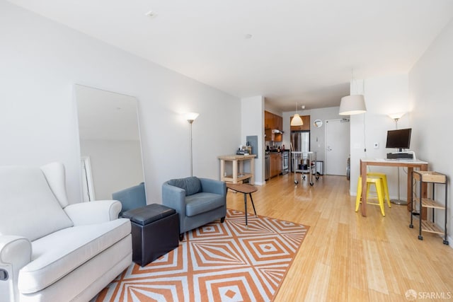 living room featuring light hardwood / wood-style flooring