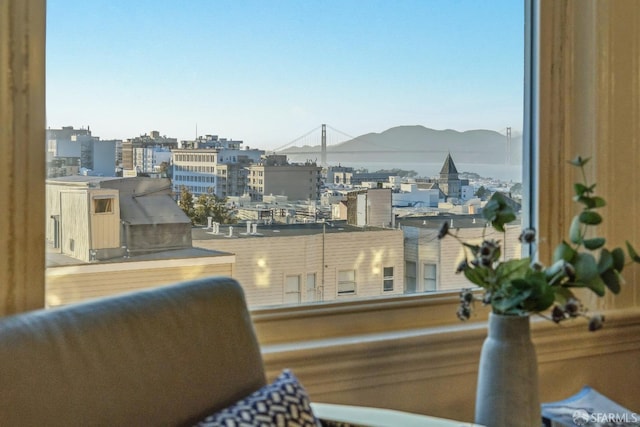 balcony with a mountain view