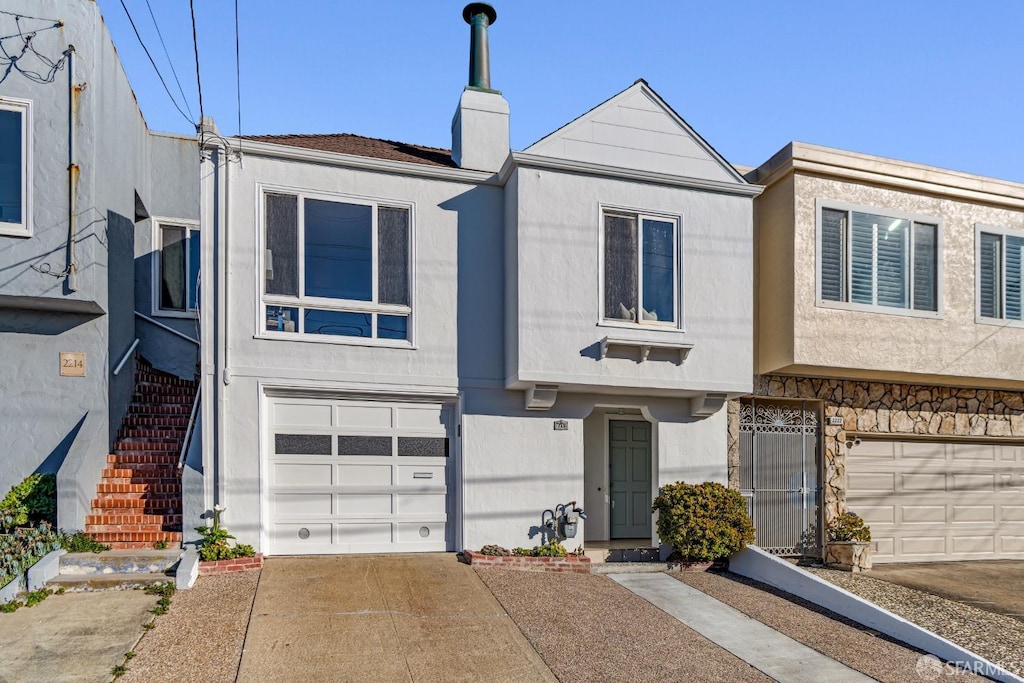 view of property with a garage