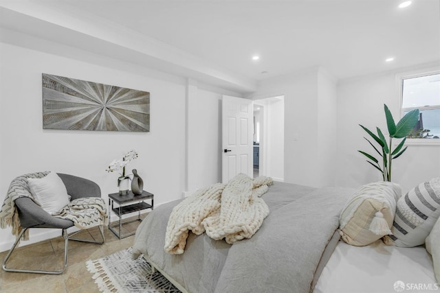 bedroom featuring recessed lighting