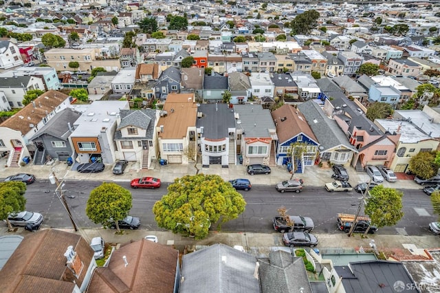 aerial view with a residential view