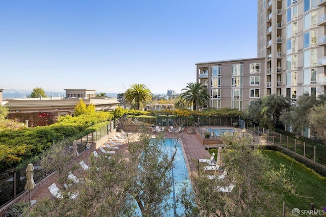 view of pool with a patio