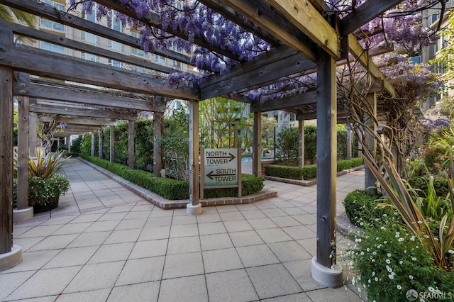 view of patio with a pergola