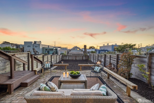831 45th Ave, San Francisco, CA 94121 - fenced backyard featuring an outdoor living space and a patio area