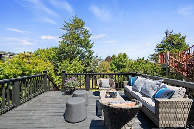 462 Clipper St, San Francisco, CA 94114 - deck with an outdoor living space and stairs