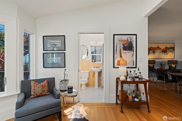 462 Clipper St, San Francisco, CA 94114 - living area with wood finished floors and vaulted ceiling