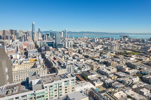 property's view of city featuring a water view