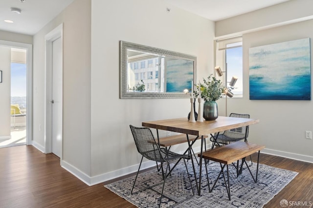 dining room featuring dark hardwood / wood-style flooring